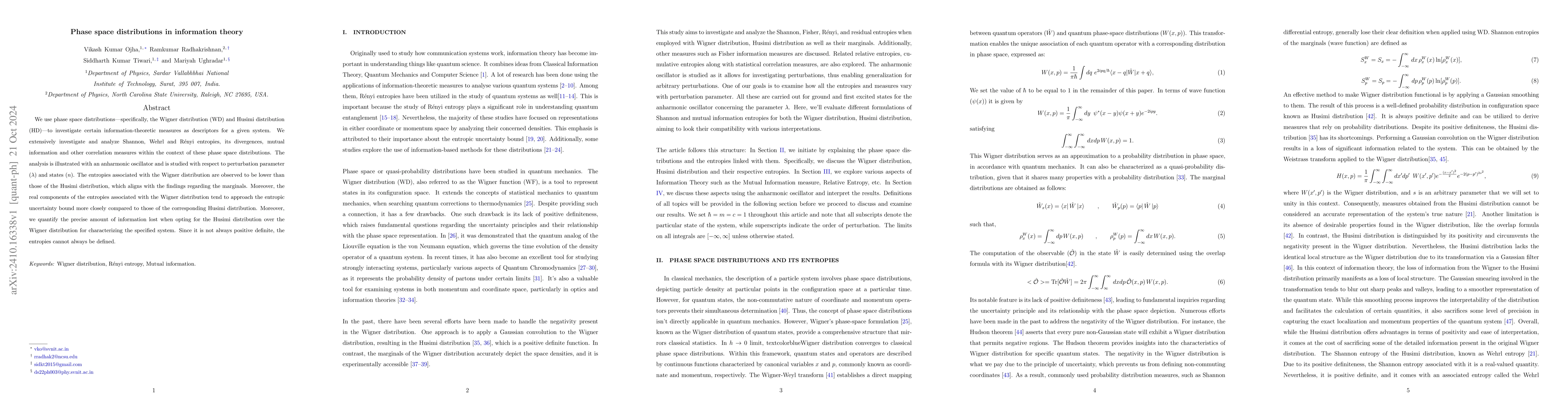 Thumbnail for Phase space distributions in information theory