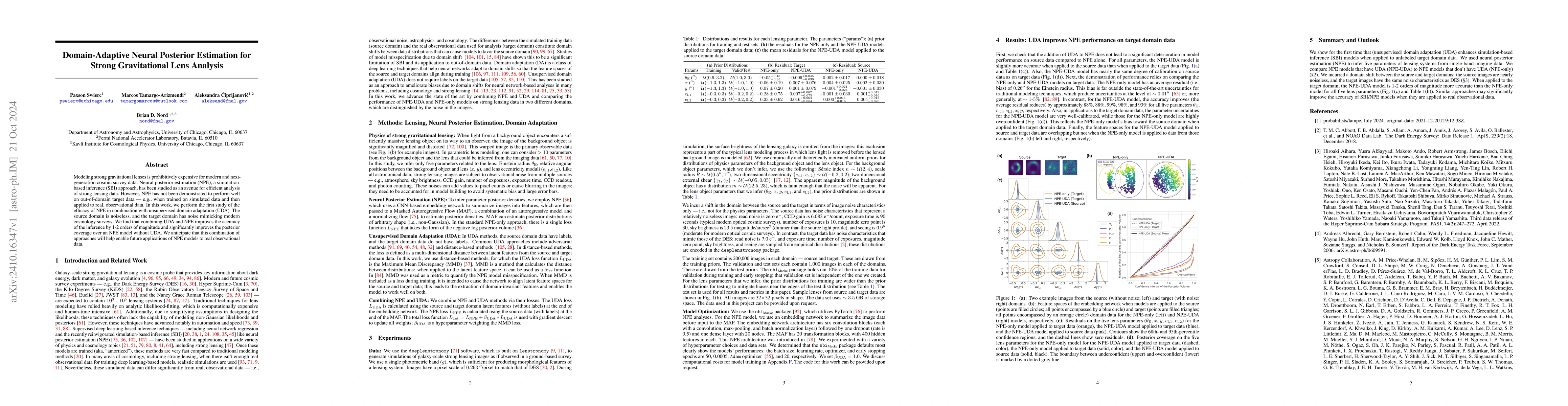 Thumbnail for Domain-Adaptive Neural Posterior Estimation for Strong Gravitational
  Lens Analysis