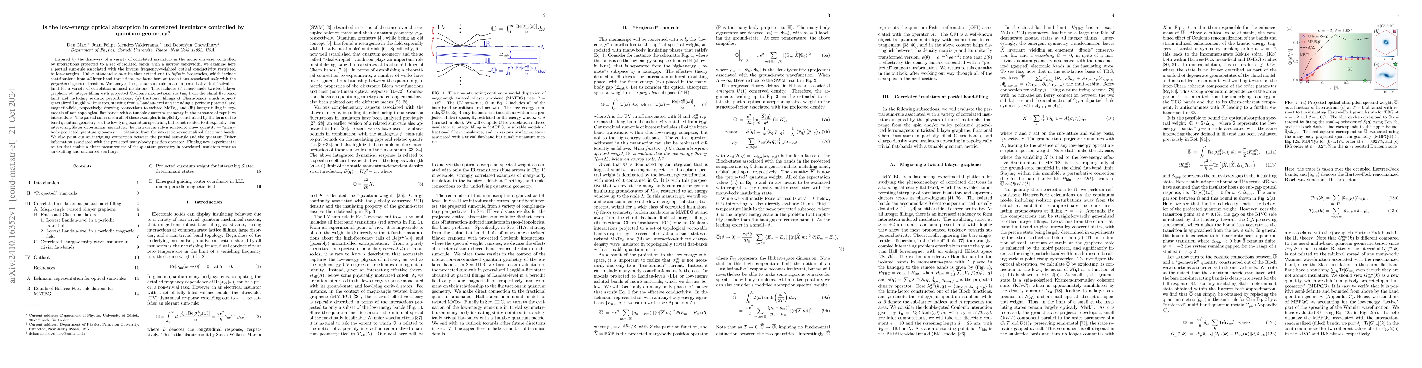 Thumbnail for Is the low-energy optical absorption in correlated insulators controlled
  by quantum geometry?