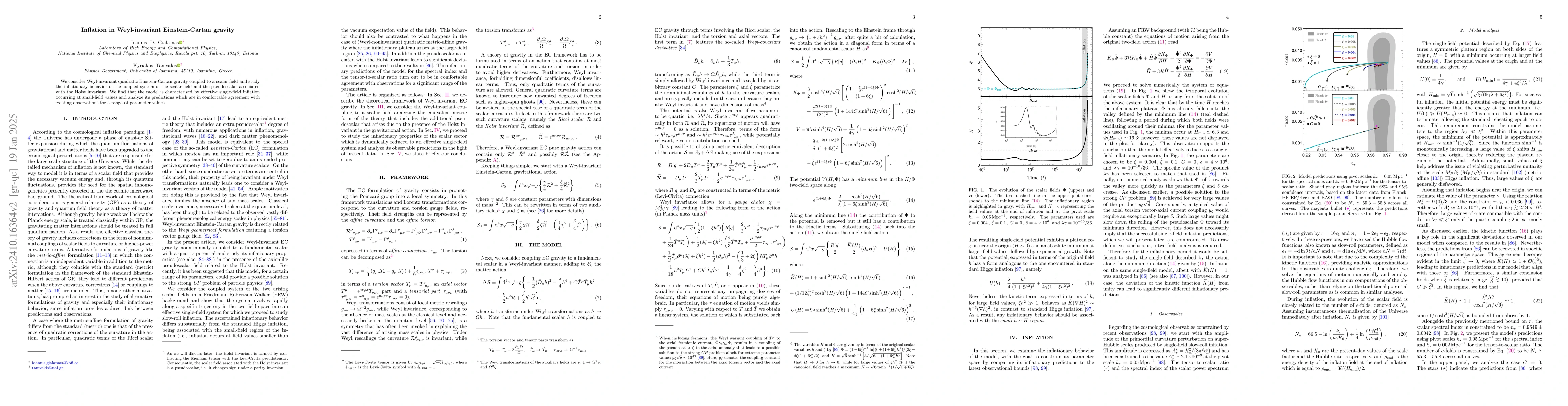 Thumbnail for Inflation in Weyl-invariant Einstein-Cartan gravity