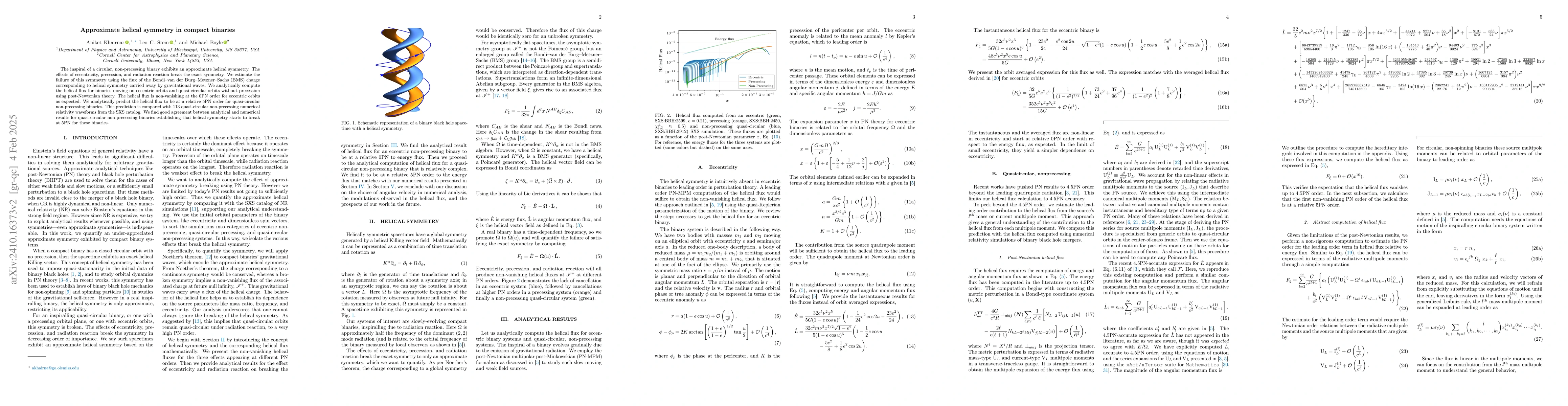 Thumbnail for Approximate helical symmetry in compact binaries