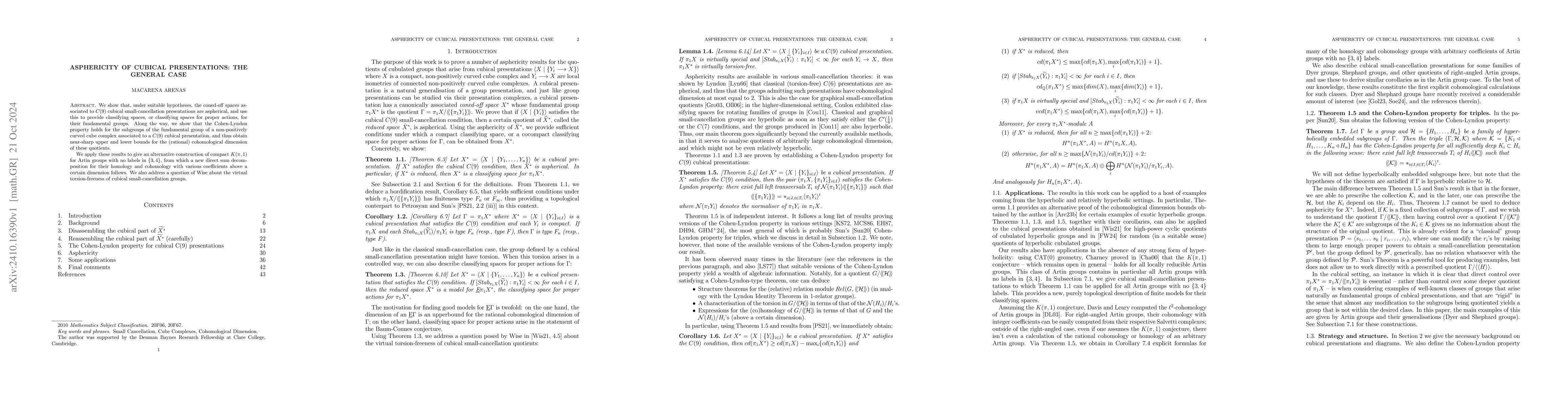 Thumbnail for Asphericity of cubical presentations: the general case