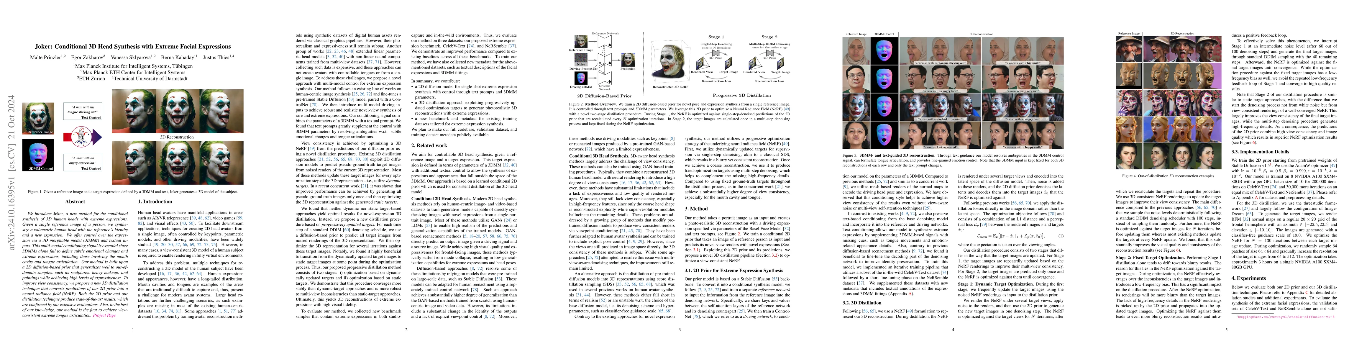 Thumbnail for Joker: Conditional 3D Head Synthesis with Extreme Facial Expressions