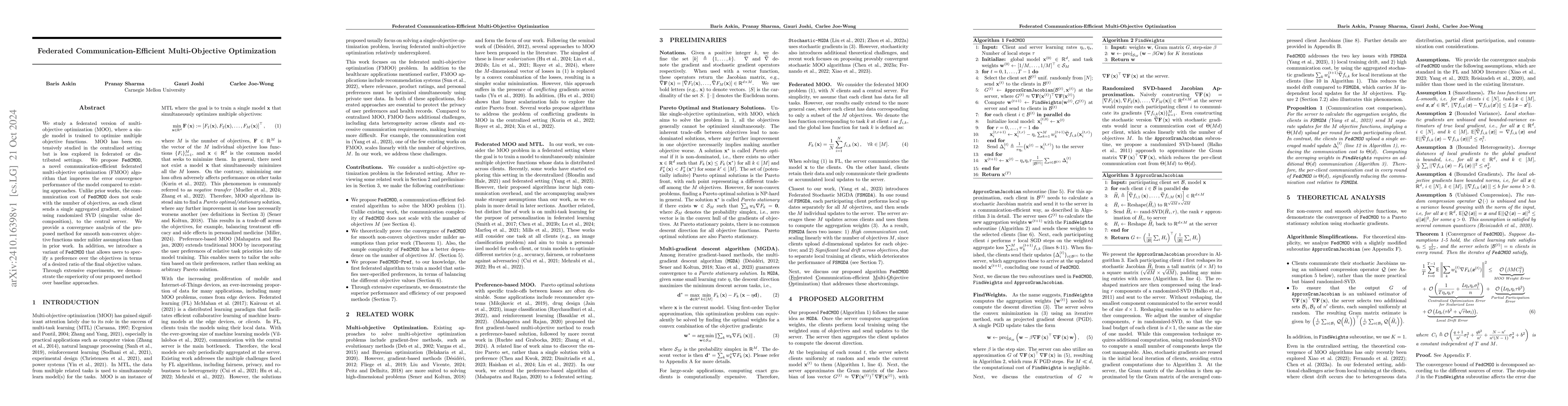 Thumbnail for Federated Communication-Efficient Multi-Objective Optimization