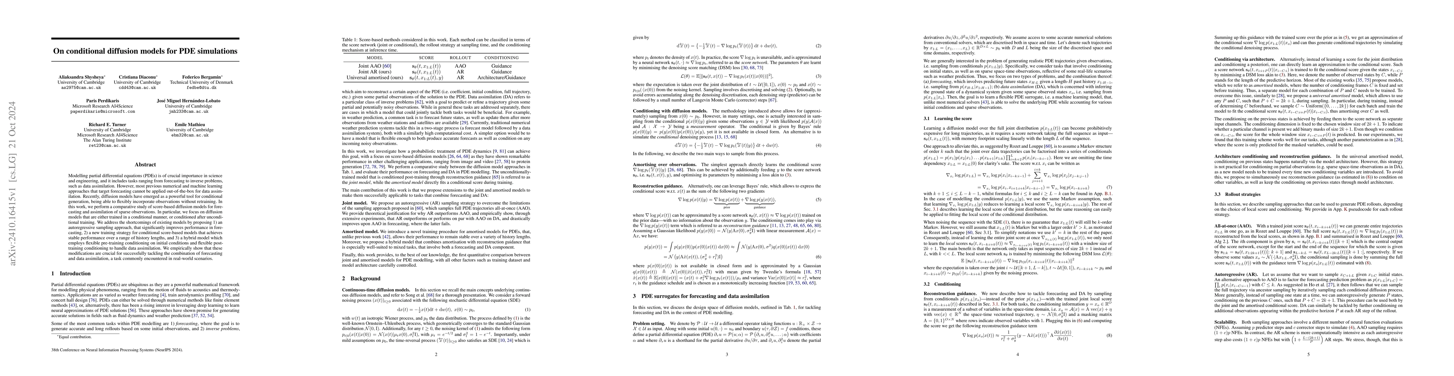 Thumbnail for On conditional diffusion models for PDE simulations