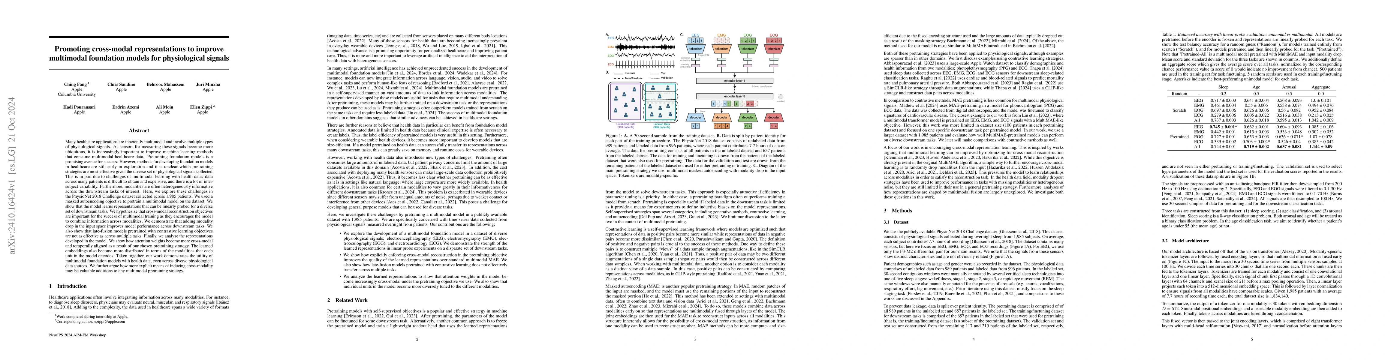 Thumbnail for Promoting cross-modal representations to improve multimodal foundation
  models for physiological signals