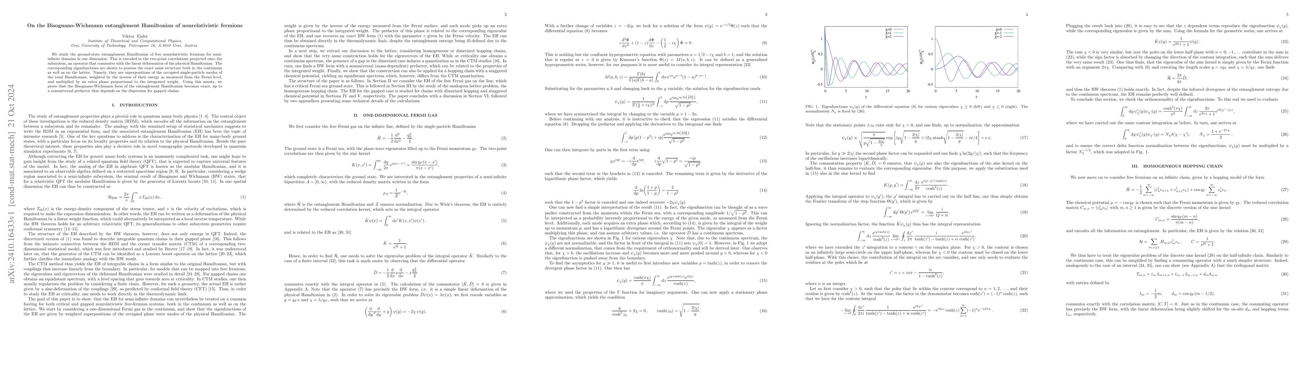 Thumbnail for On the Bisognano-Wichmann entanglement Hamiltonian of nonrelativistic
  fermions