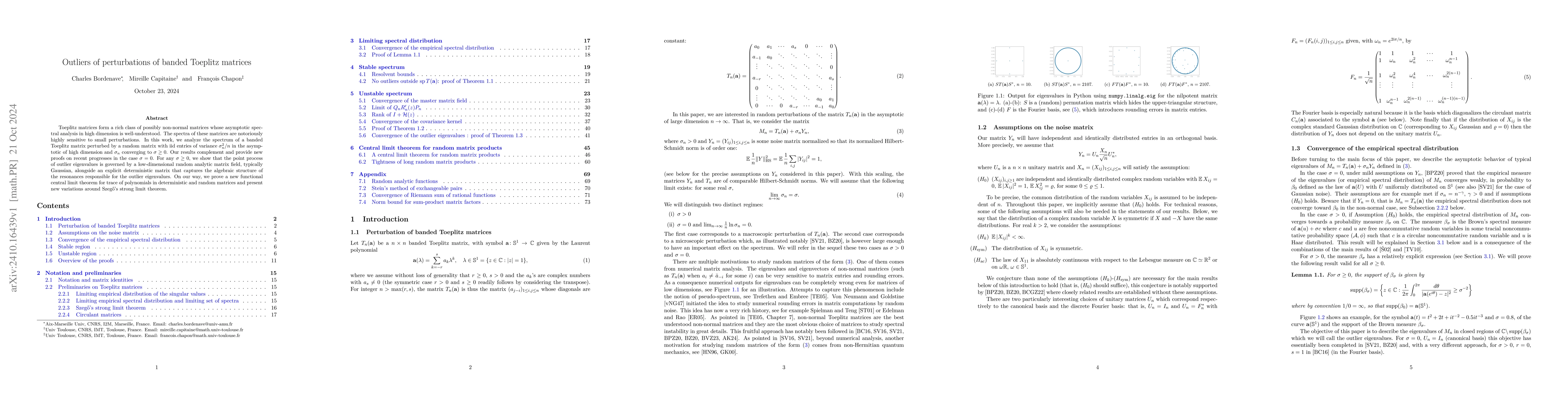 Thumbnail for Outliers of perturbations of banded Toeplitz matrices