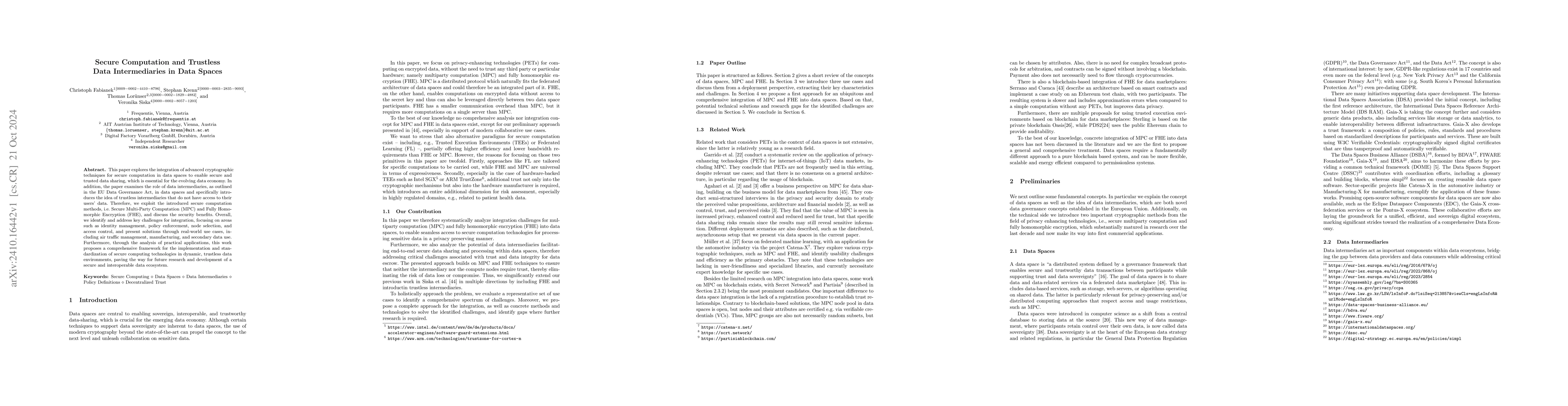 Thumbnail for Secure Computation and Trustless Data Intermediaries in Data Spaces