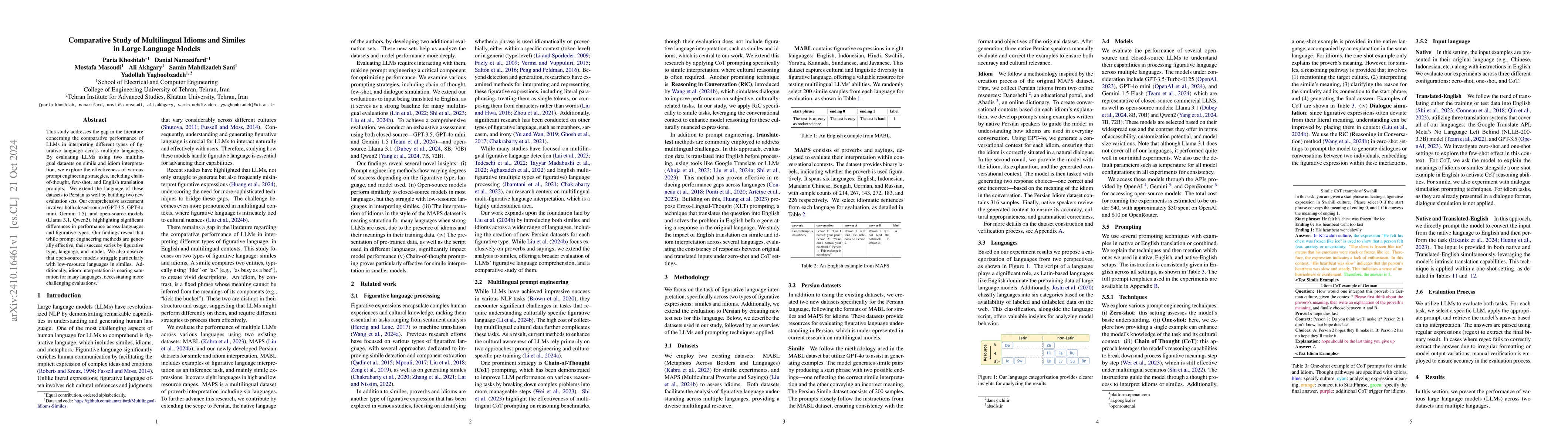 Thumbnail for Comparative Study of Multilingual Idioms and Similes in Large Language
  Models