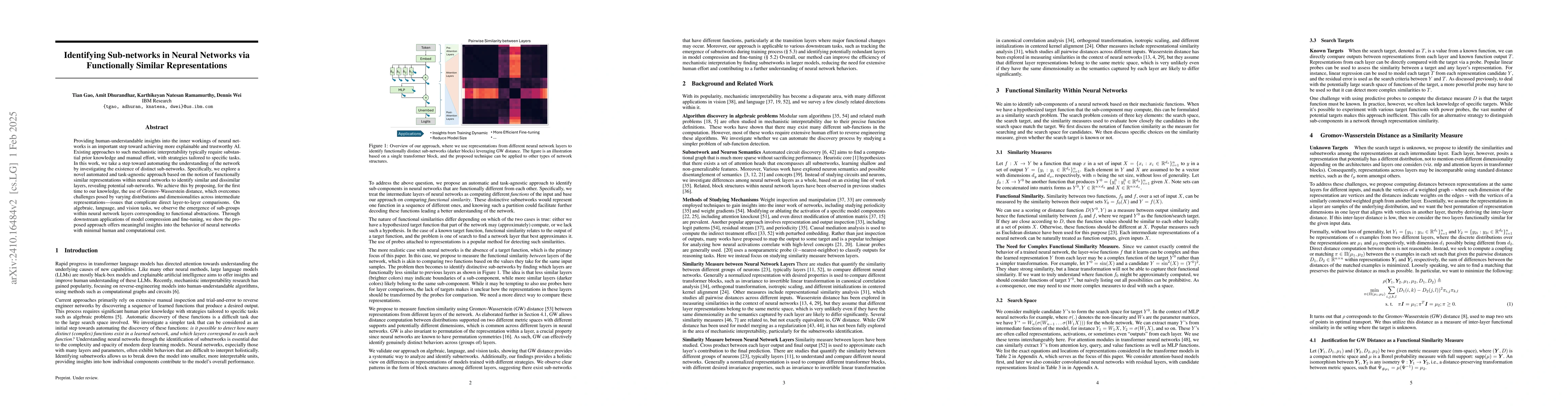 Thumbnail for Identifying Sub-networks in Neural Networks via Functionally Similar
  Representations