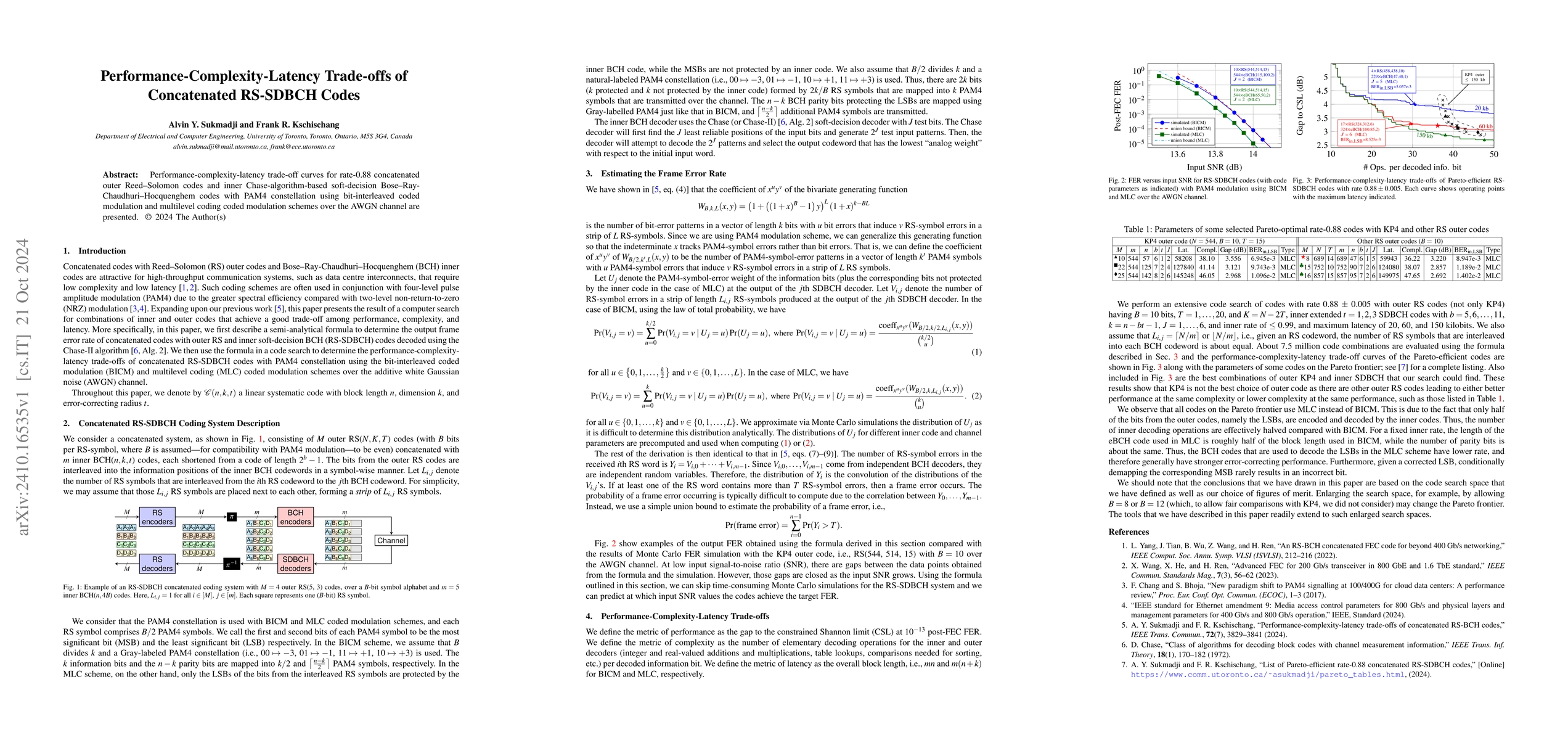 Thumbnail for Performance-Complexity-Latency Trade-offs of Concatenated RS-SDBCH Codes