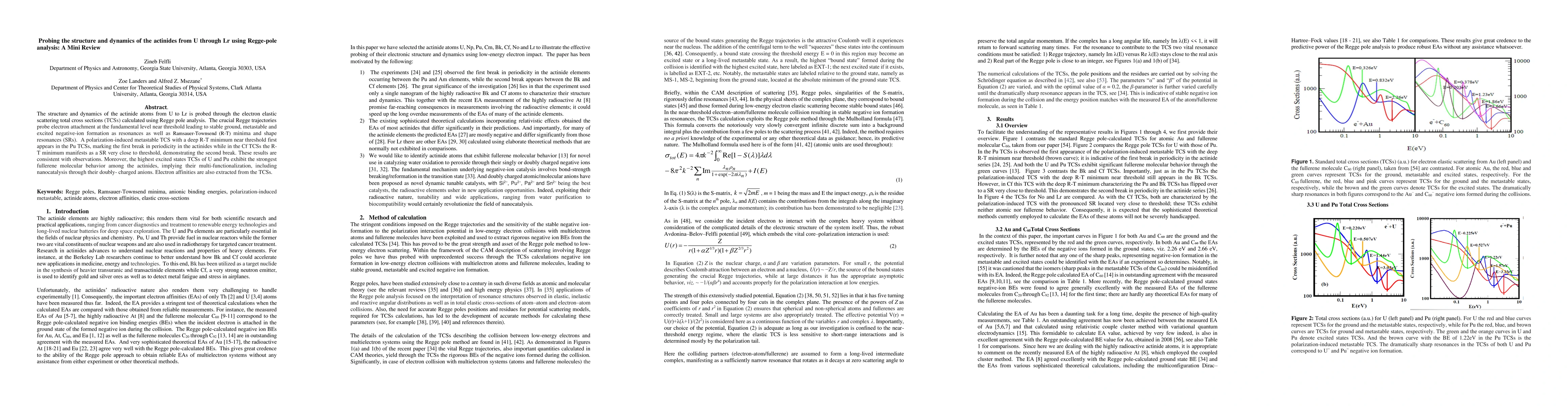 Thumbnail for Probing the structure and dynamics of the actinides from U through Lr
  using Regge-pole analysis