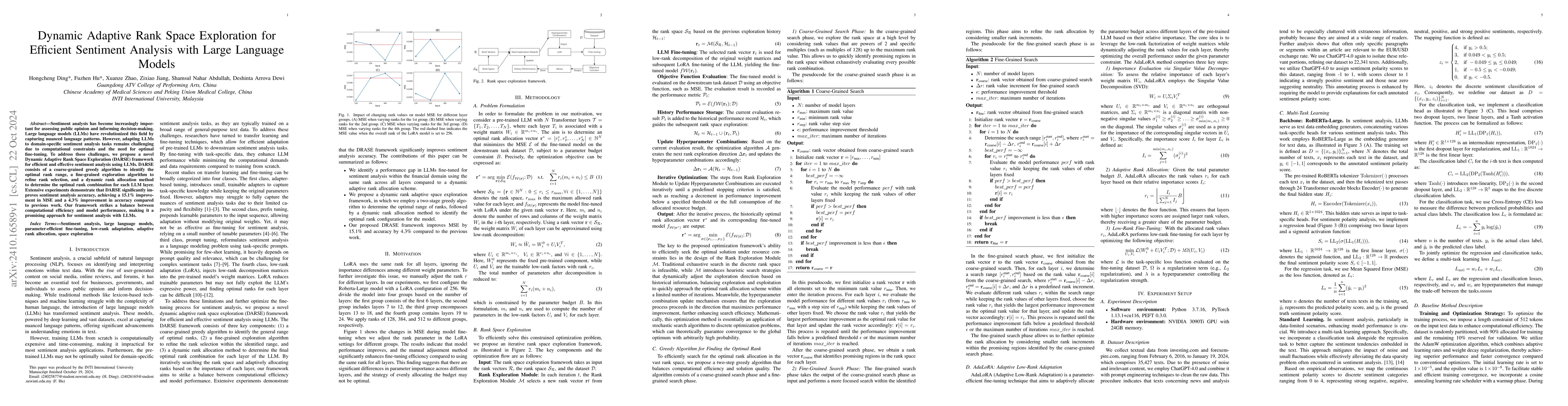 Thumbnail for Dynamic Adaptive Rank Space Exploration for Efficient Sentiment Analysis
  with Large Language Models