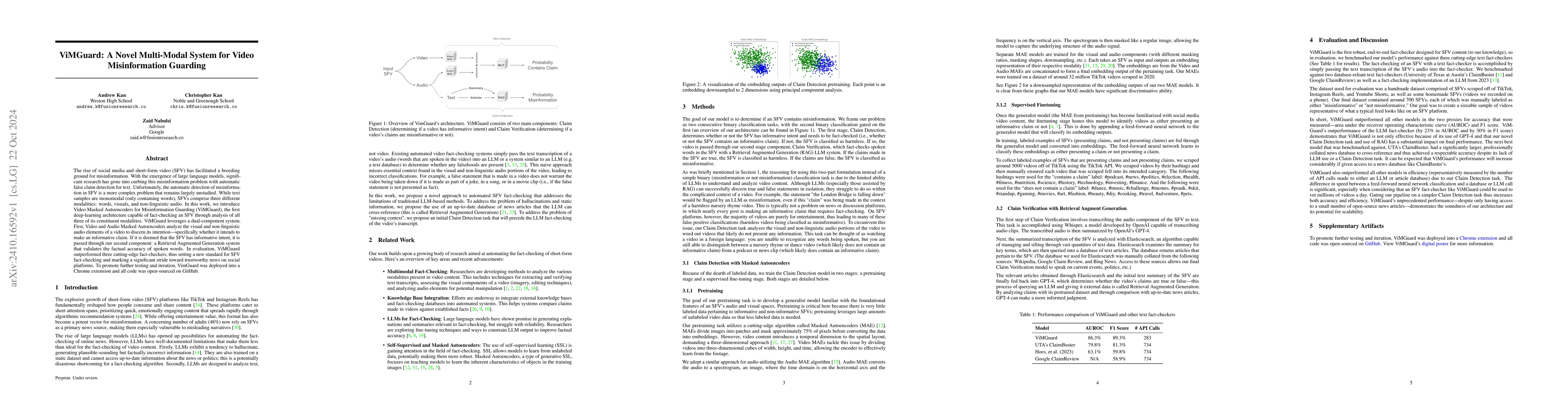 Thumbnail for ViMGuard: A Novel Multi-Modal System for Video Misinformation Guarding
