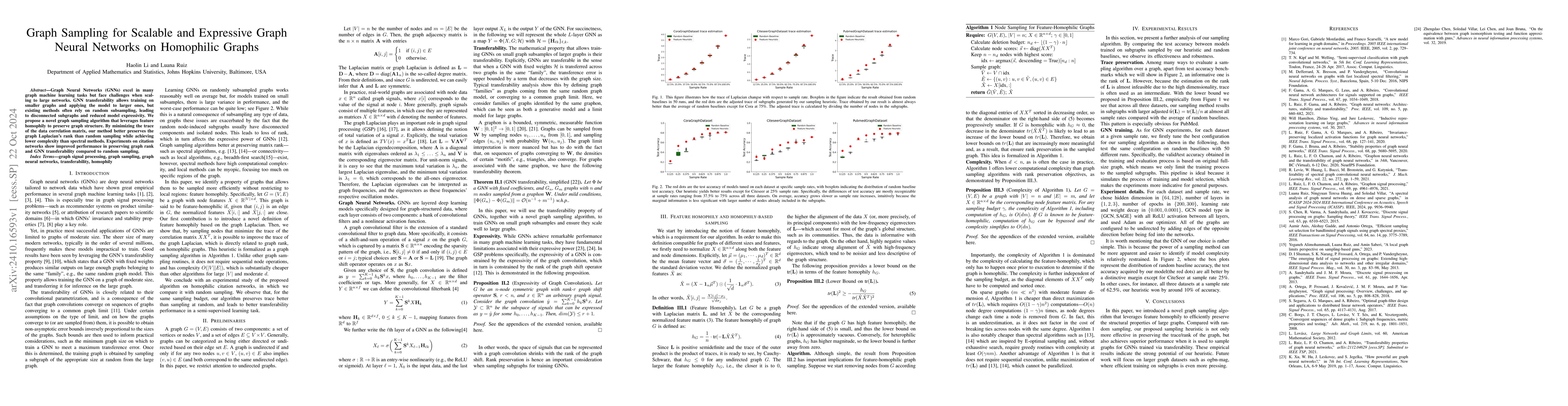 Thumbnail for Graph Sampling for Scalable and Expressive Graph Neural Networks on
  Homophilic Graphs