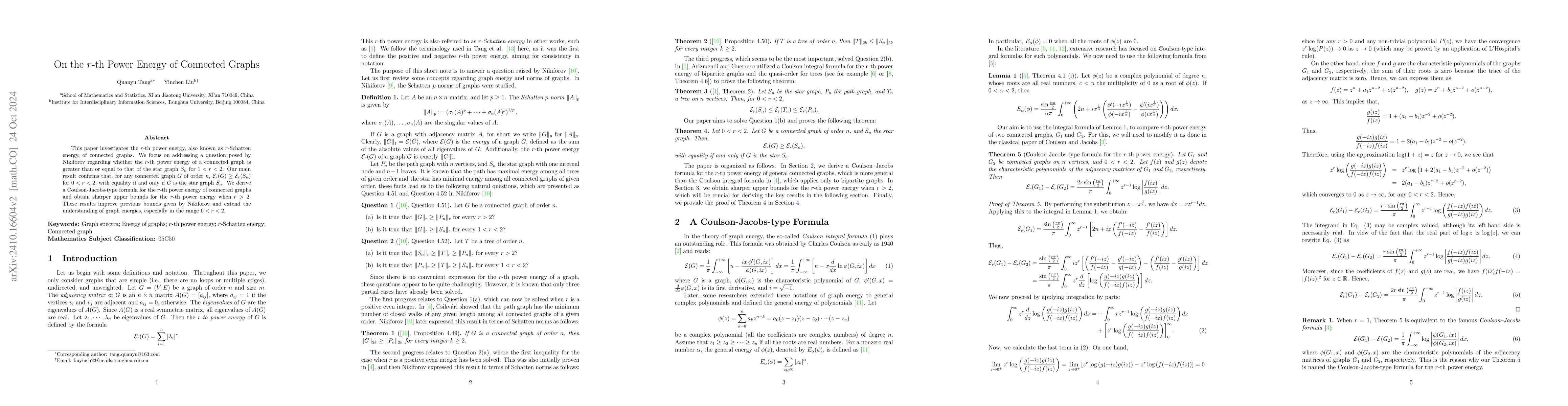 Thumbnail for On the $r$-th Power Energy of Connected Graphs