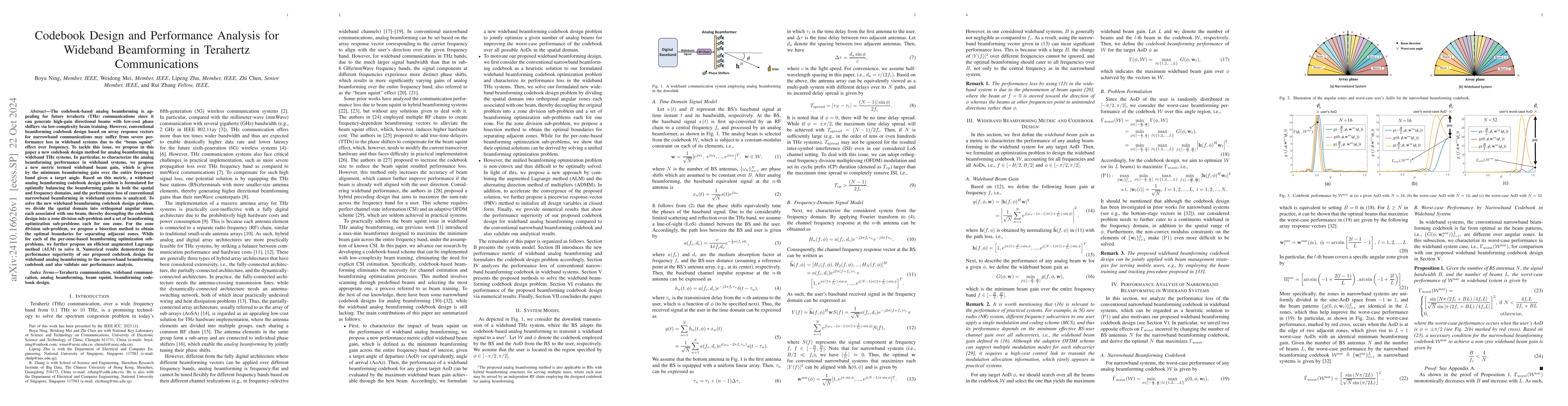 Thumbnail for Codebook Design and Performance Analysis for Wideband Beamforming in
  Terahertz Communications