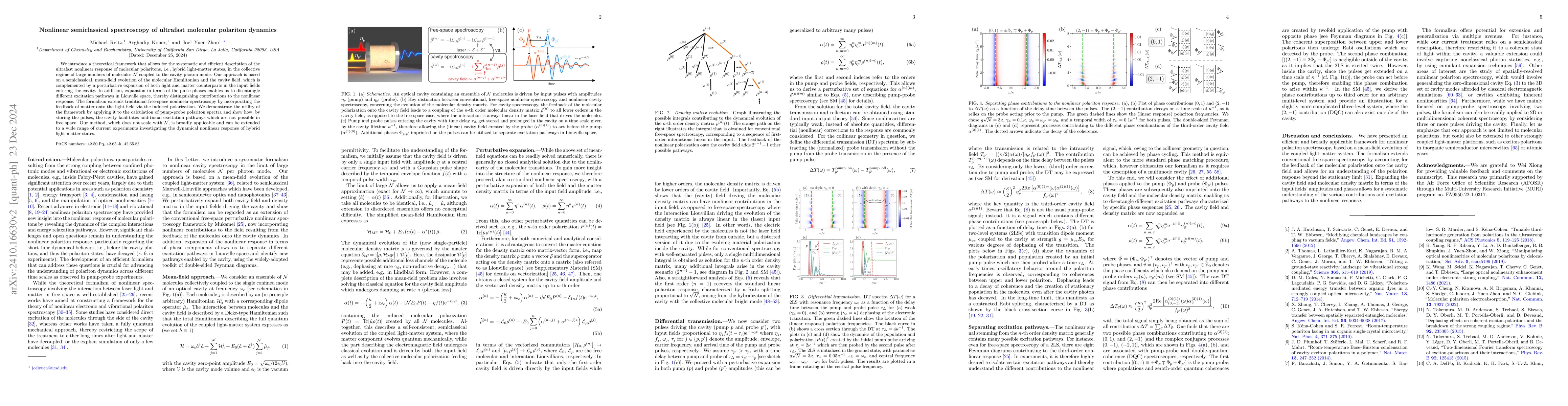 Thumbnail for Nonlinear semiclassical spectroscopy of ultrafast molecular polariton
  dynamics