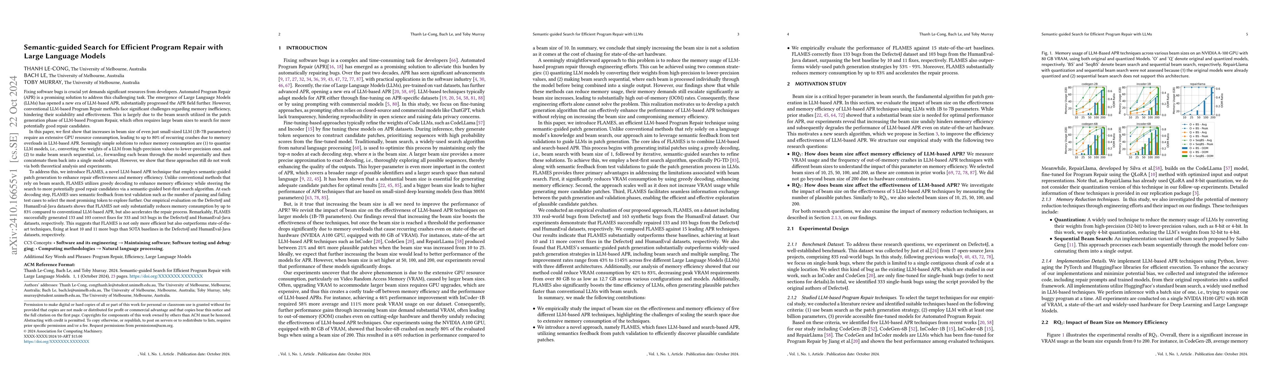 Thumbnail for Semantic-guided Search for Efficient Program Repair with Large Language
  Models