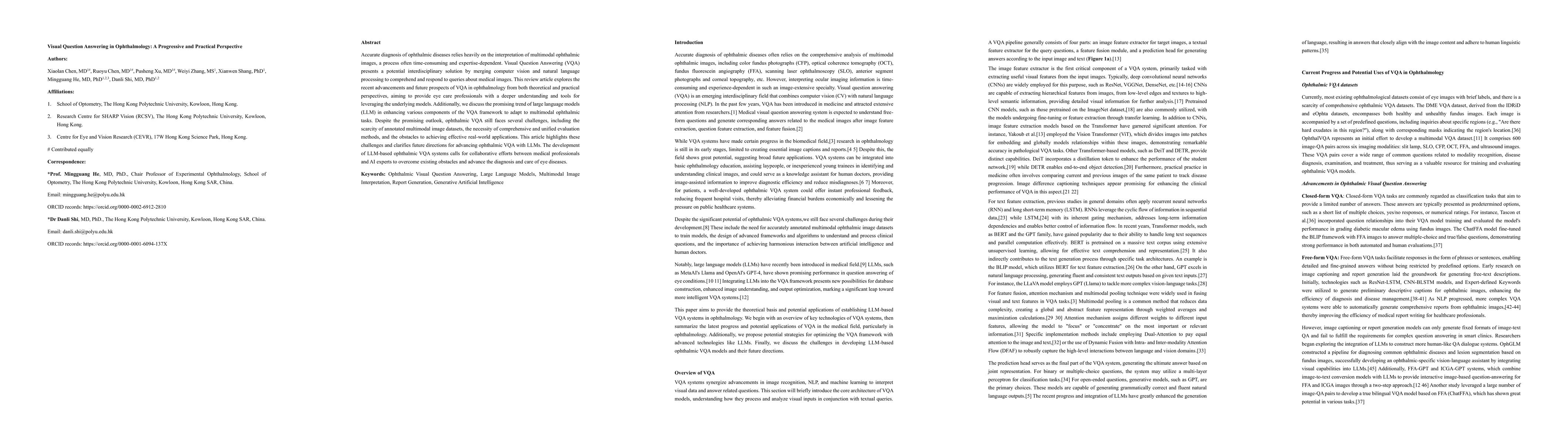 Thumbnail for Visual Question Answering in Ophthalmology: A Progressive and Practical
  Perspective