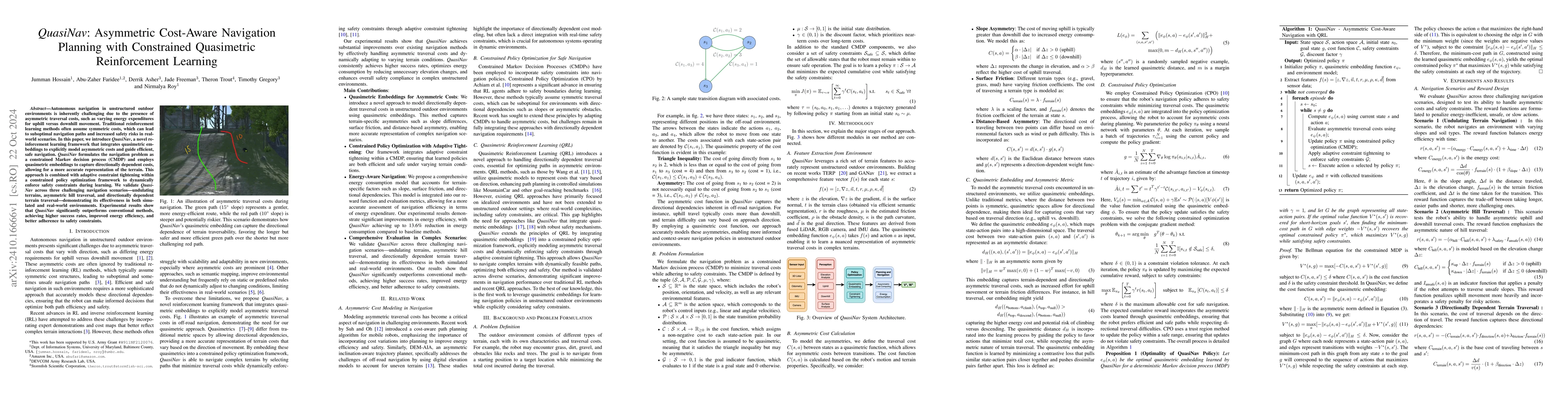 Thumbnail for QuasiNav: Asymmetric Cost-Aware Navigation Planning with Constrained
  Quasimetric Reinforcement Learning