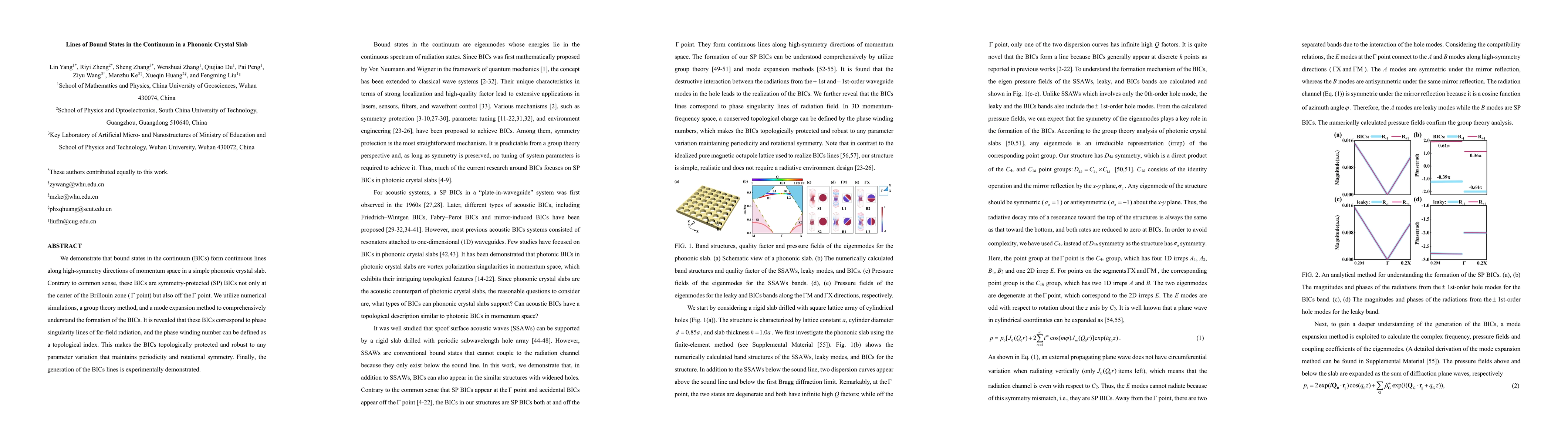 Thumbnail for Lines of Bound States in the Continuum in a Phononic Crystal Slab