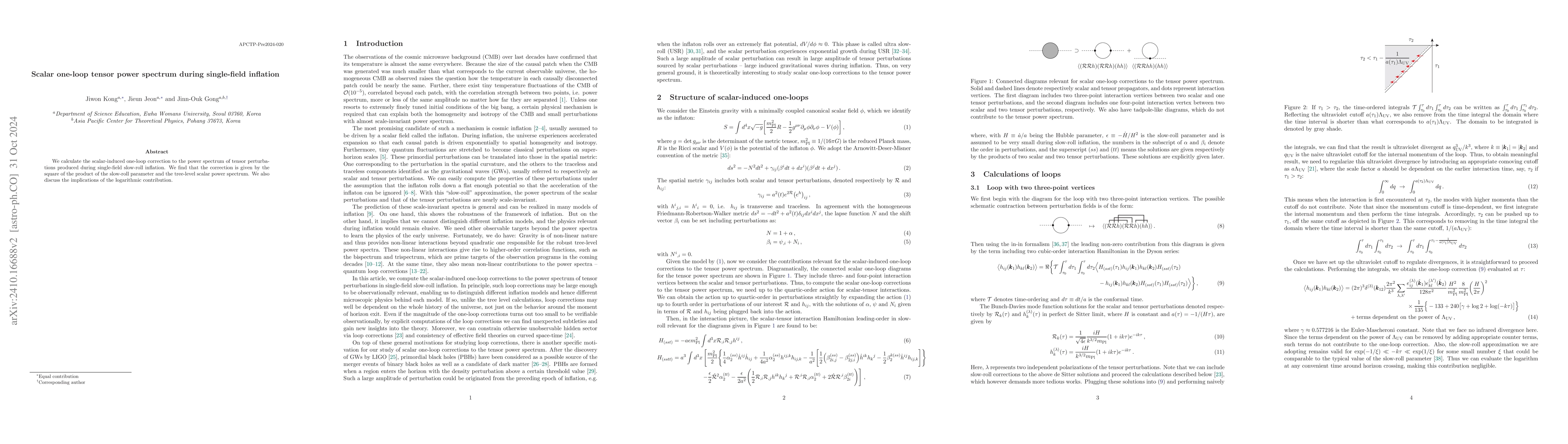 Thumbnail for Scalar one-loop tensor power spectrum during single-field inflation