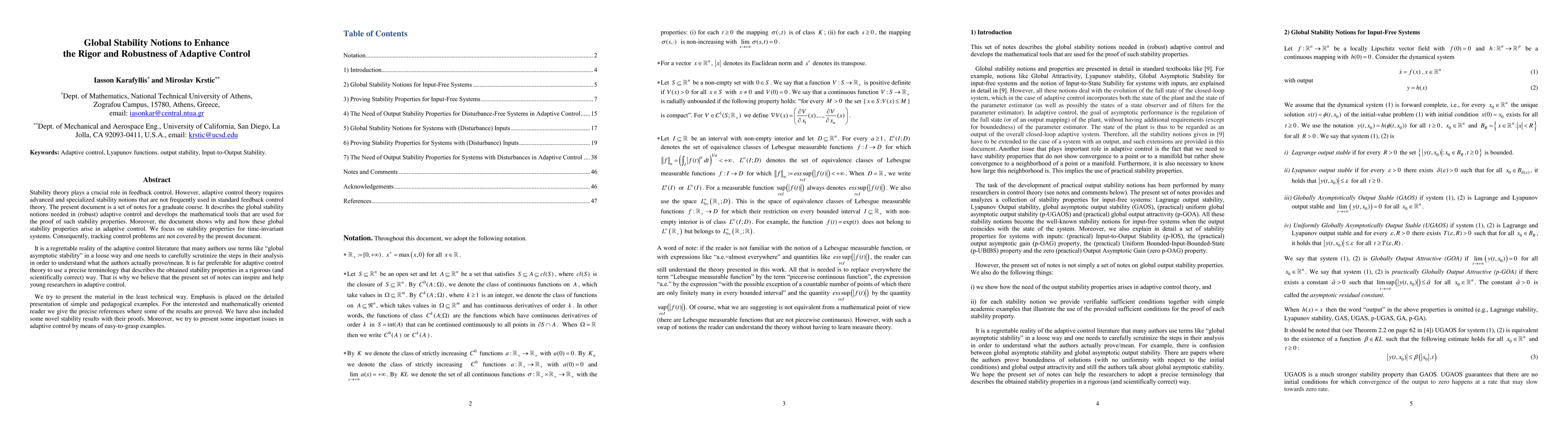 Thumbnail for Global Stability Notions to Enhance the Rigor and Robustness of Adaptive
  Control