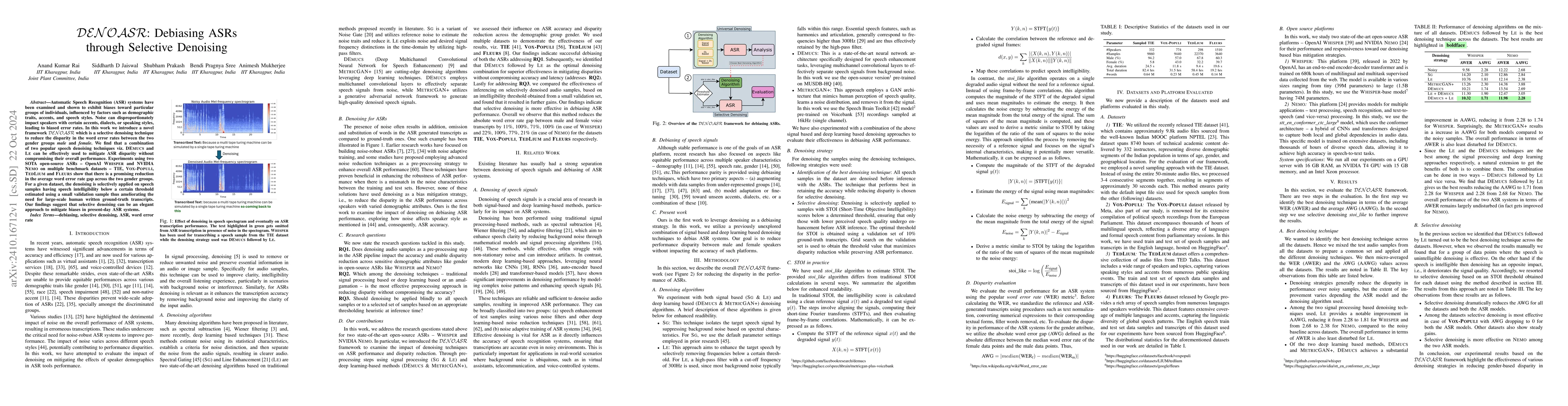 Thumbnail for DENOASR: Debiasing ASRs through Selective Denoising