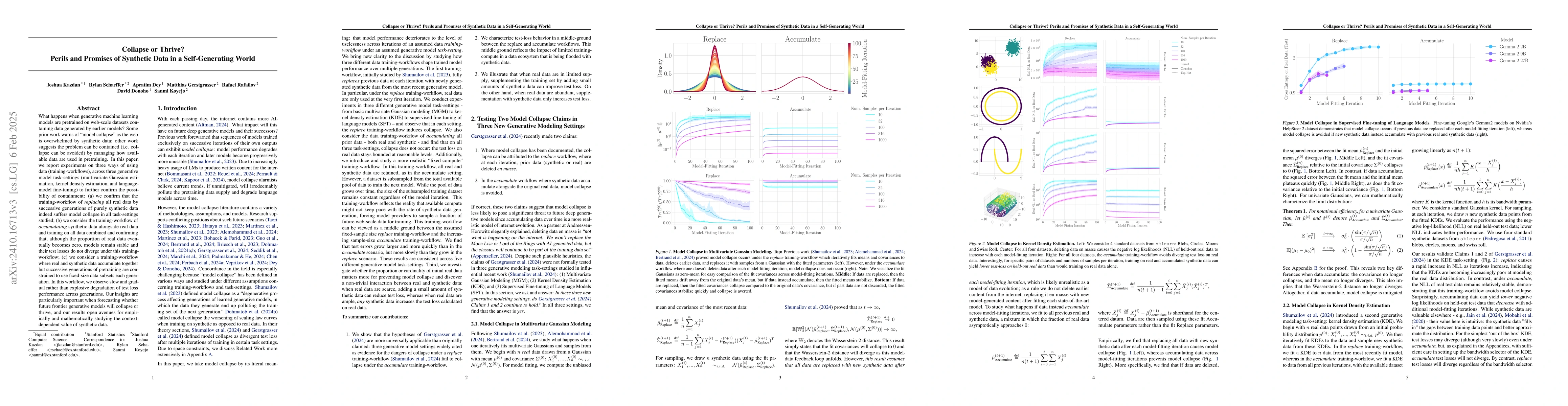 Thumbnail for Collapse or Thrive? Perils and Promises of Synthetic Data in a
  Self-Generating World