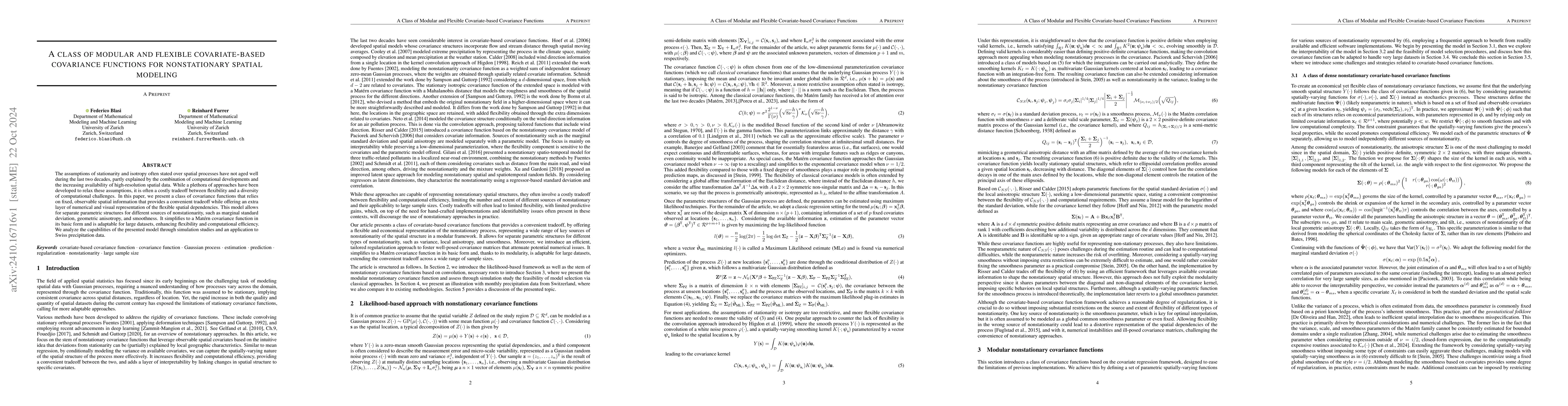 Thumbnail for A class of modular and flexible covariate-based covariance functions for
  nonstationary spatial modeling
