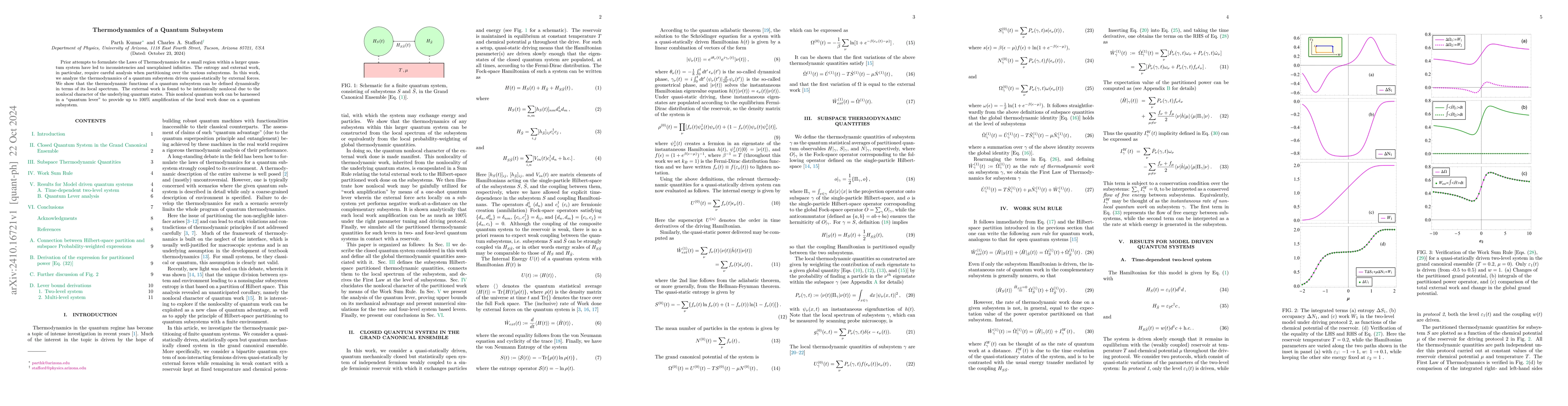 Thumbnail for Thermodynamics of a Quantum Subsystem