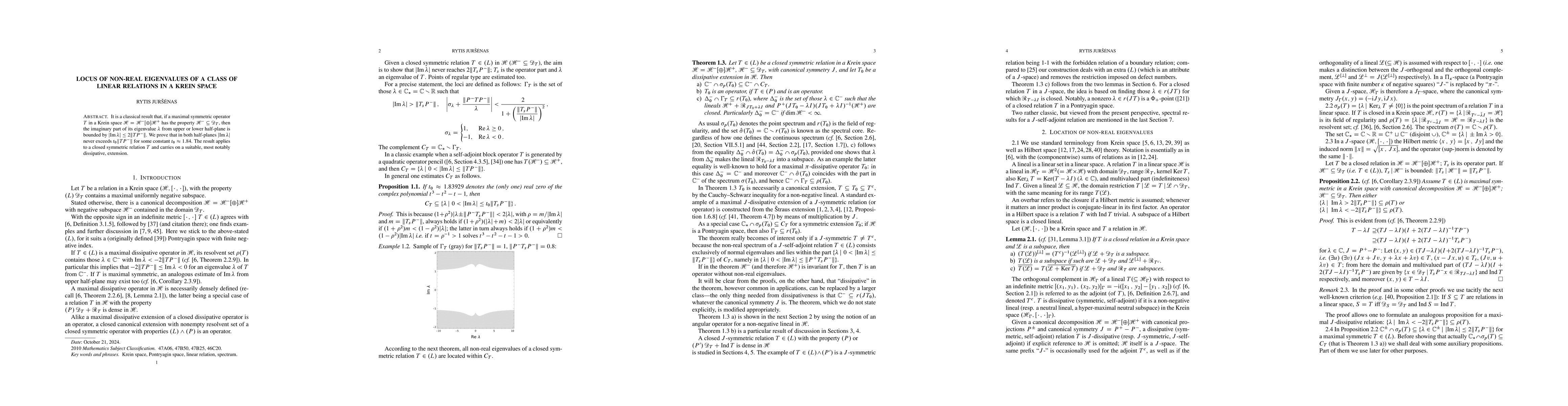 Thumbnail for Locus of non-real eigenvalues of a class of linear relations in a Krein
  space