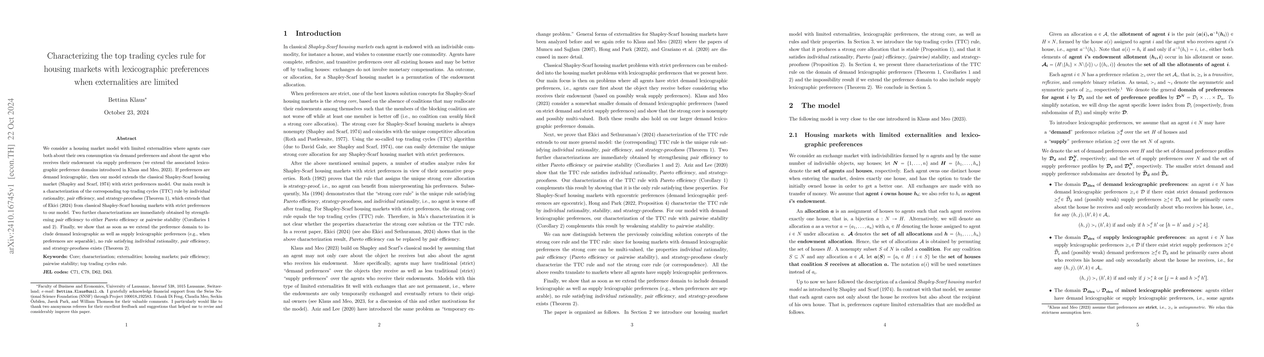 Thumbnail for Characterizing the top trading cycles rule for housing markets with
  lexicographic preferences