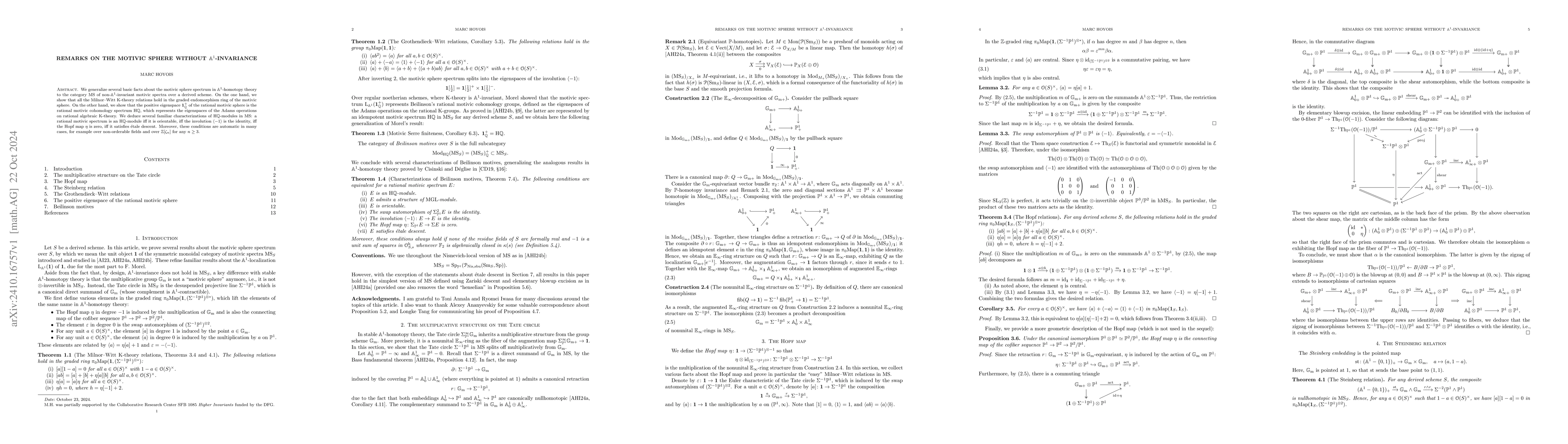 Thumbnail for Remarks on the motivic sphere without $\mathbb A^1$-invariance