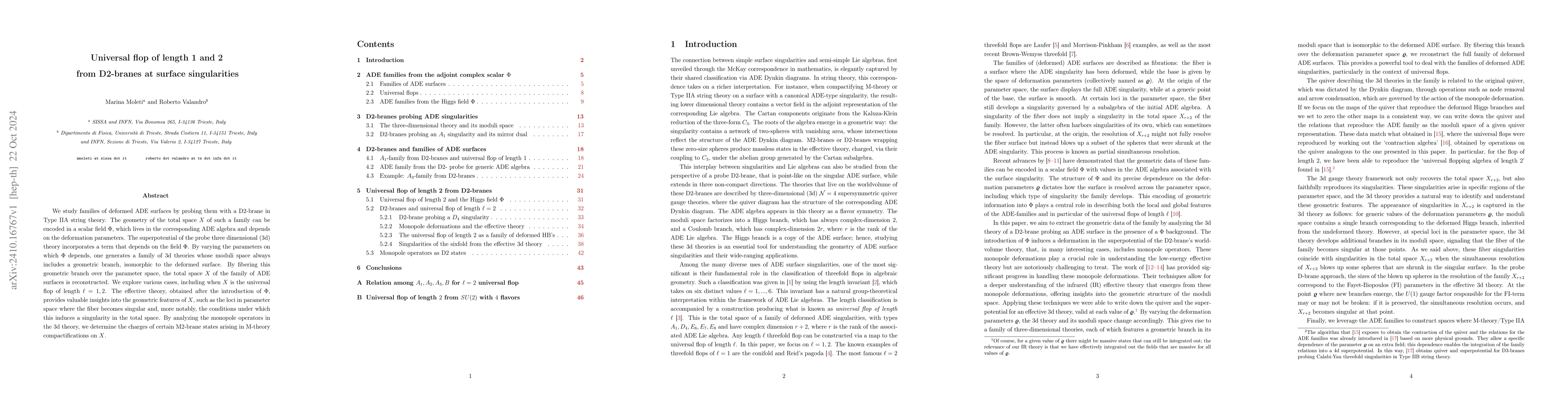 Thumbnail for Universal flops of length 1 and 2 from D2-branes at surface
  singularities