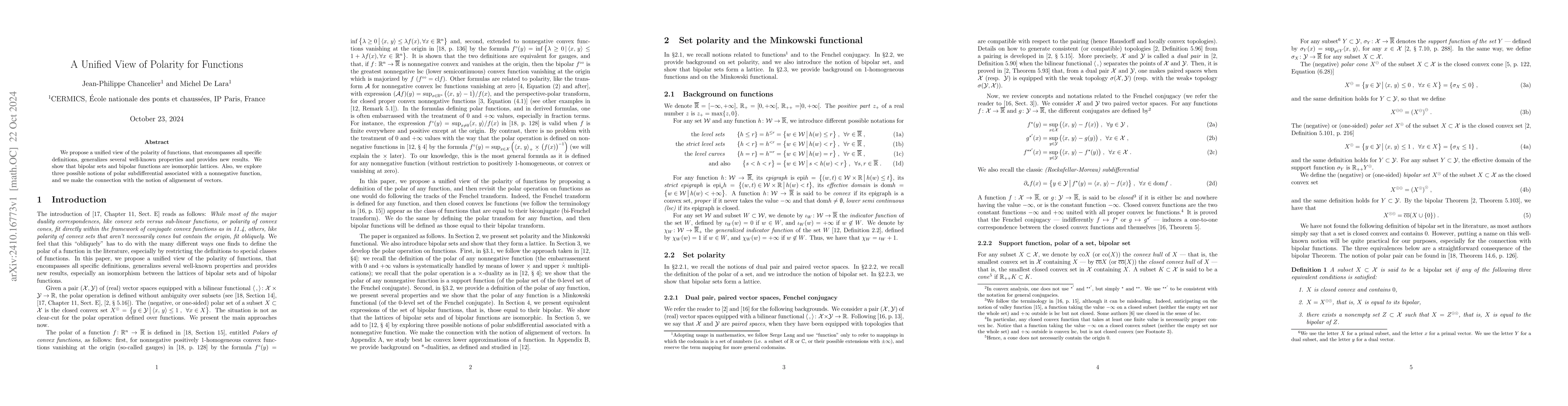 Thumbnail for A Unified View of Polarity for Functions