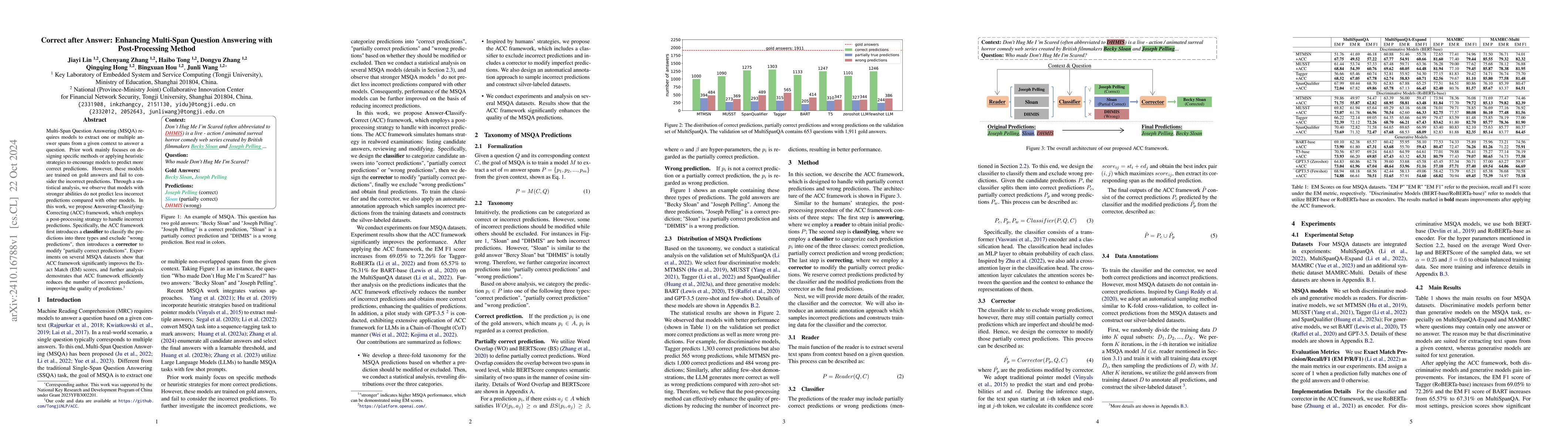 Thumbnail for Correct after Answer: Enhancing Multi-Span Question Answering with
  Post-Processing Method