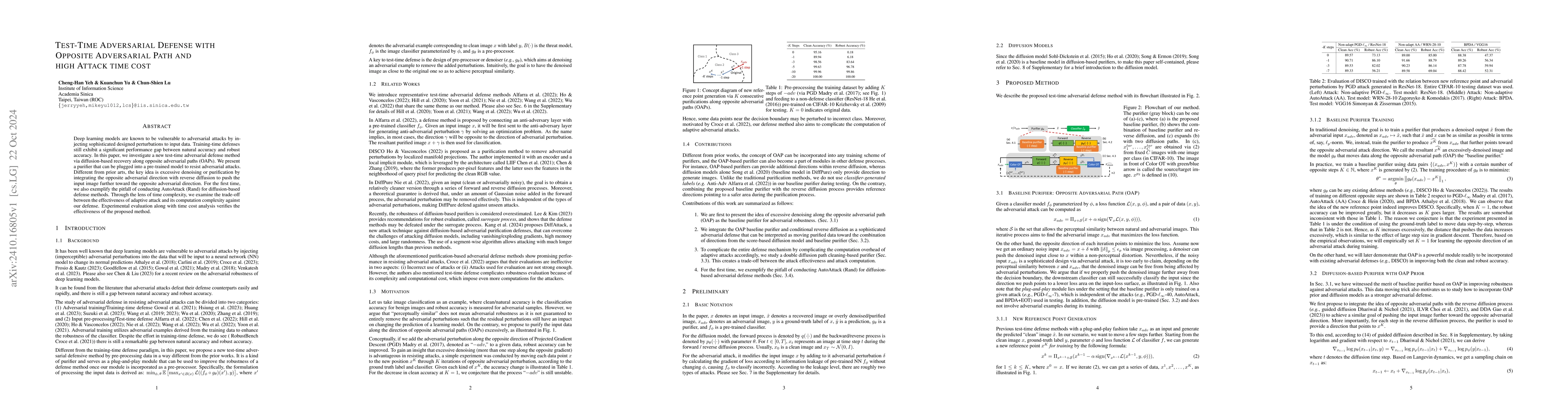 Thumbnail for Test-time Adversarial Defense with Opposite Adversarial Path and High
  Attack Time Cost