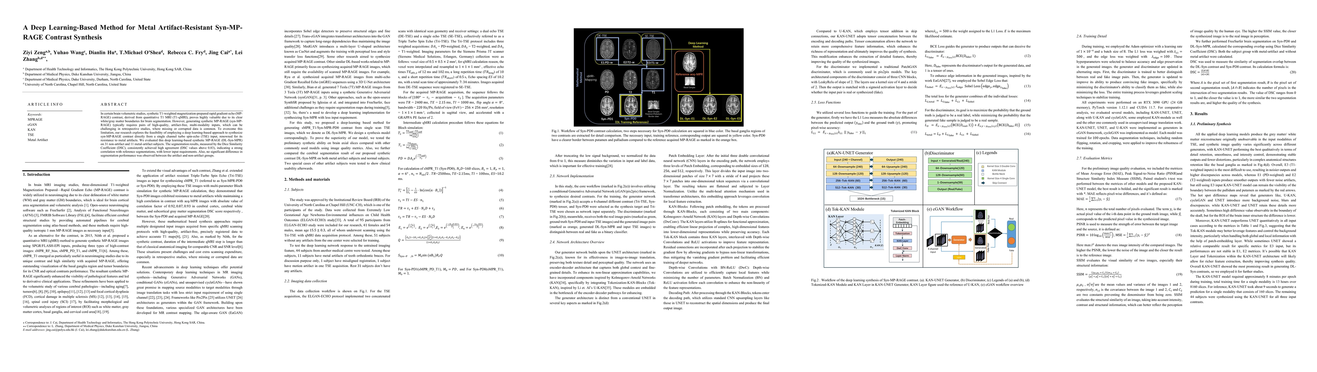 Thumbnail for A Deep Learning-Based Method for Metal Artifact-Resistant Syn-MP-RAGE
  Contrast Synthesis