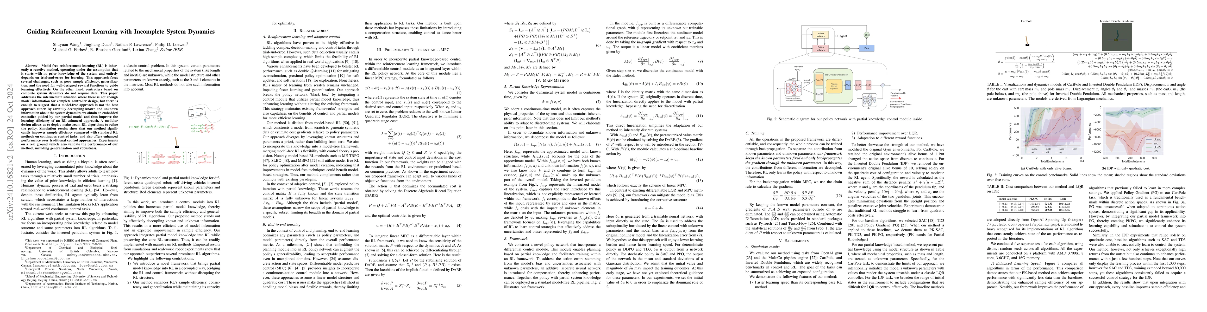Thumbnail for Guiding Reinforcement Learning with Incomplete System Dynamics