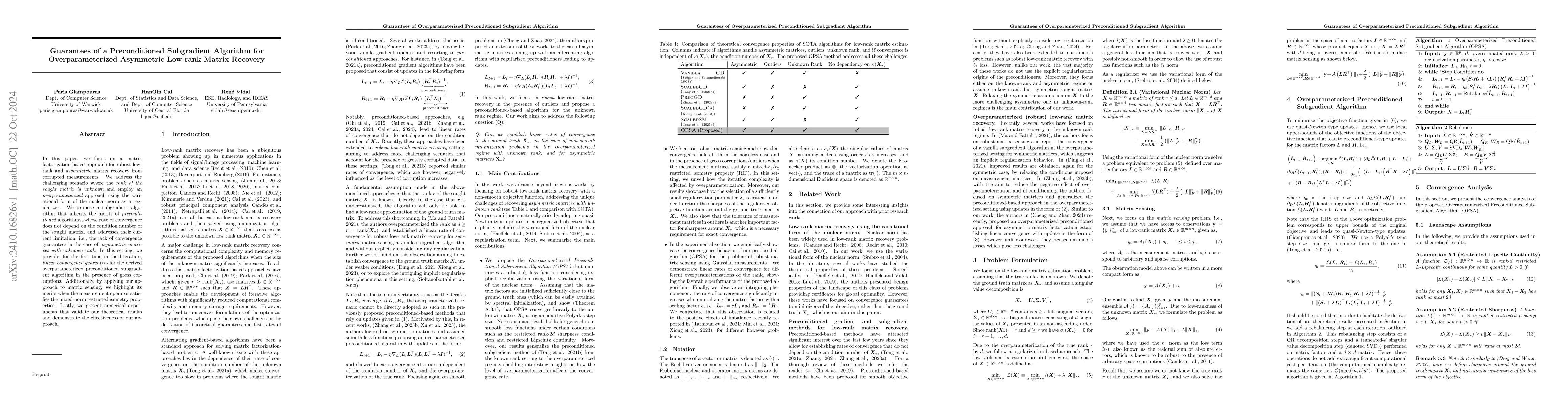 Thumbnail for Guarantees of a Preconditioned Subgradient Algorithm for
  Overparameterized Asymmetric Low-rank Matrix Recovery