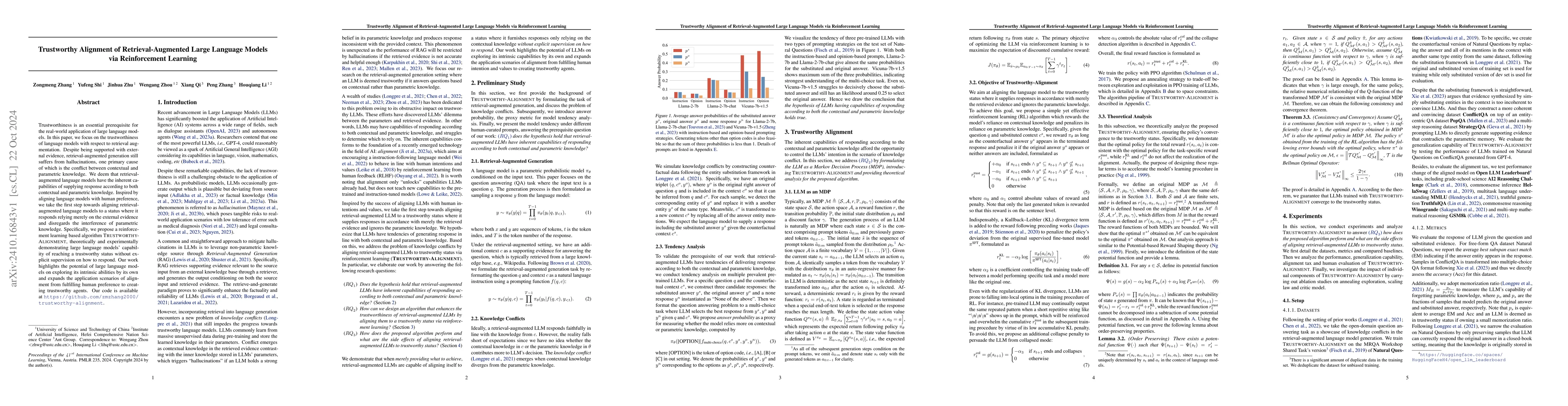Thumbnail for Trustworthy Alignment of Retrieval-Augmented Large Language Models via
  Reinforcement Learning
