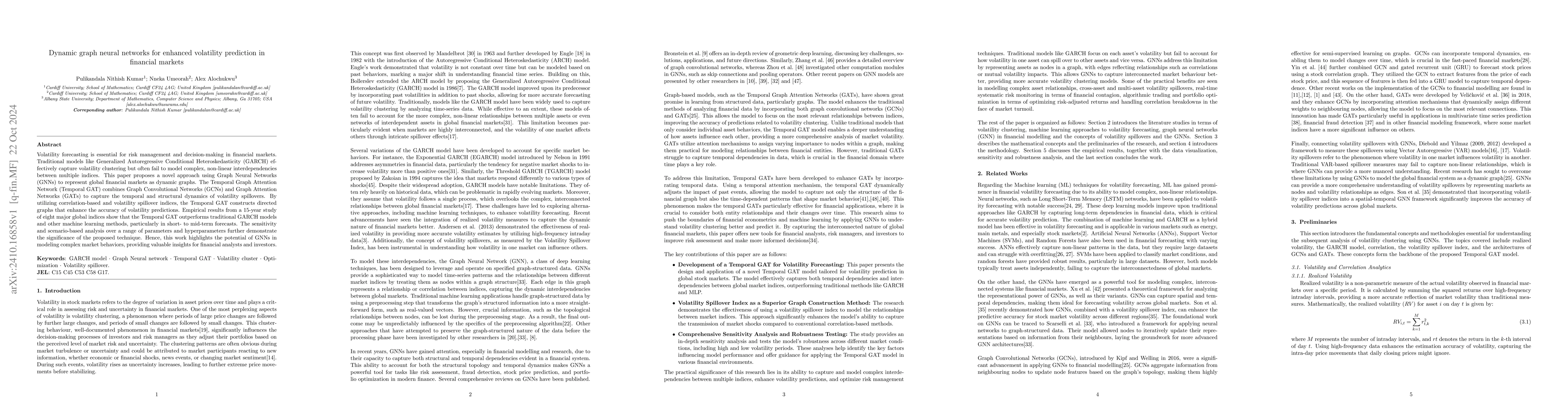 Thumbnail for Dynamic graph neural networks for enhanced volatility prediction in
  financial markets