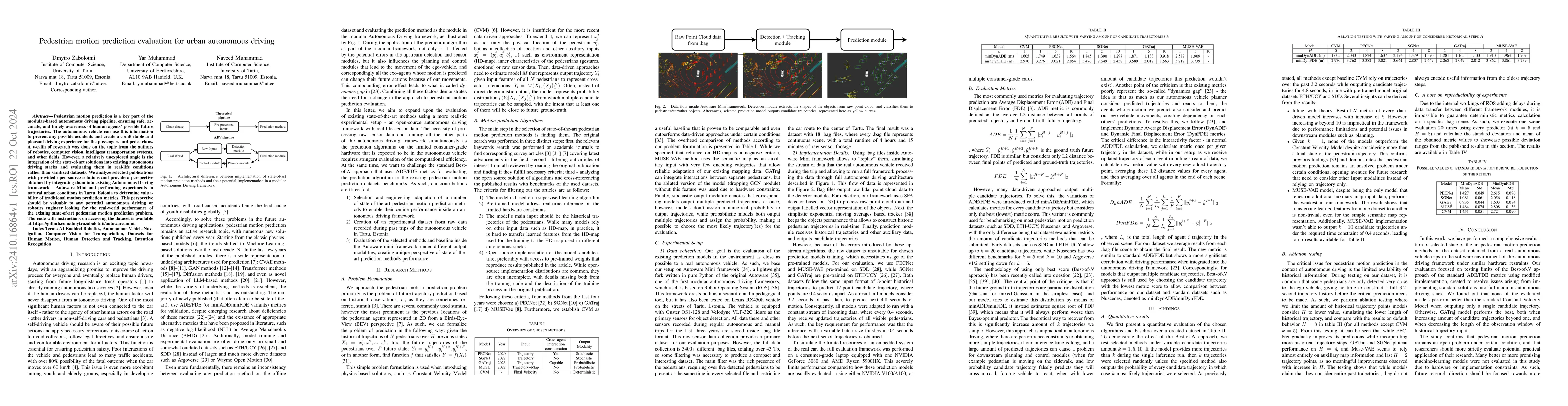Thumbnail for Pedestrian motion prediction evaluation for urban autonomous driving