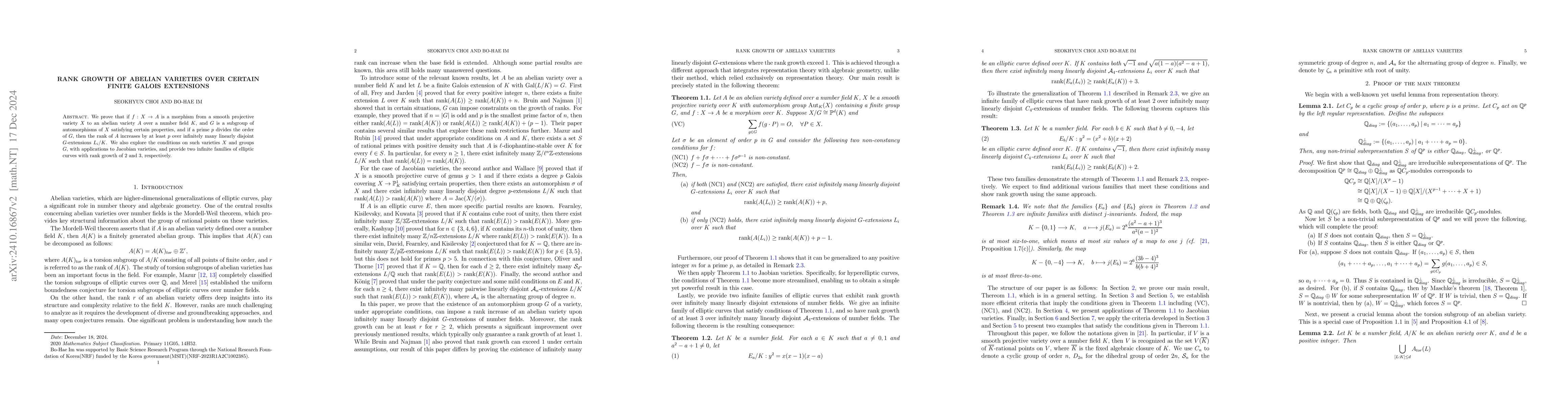Thumbnail for Rank growth of abelian varieties over certain finite Galois extensions