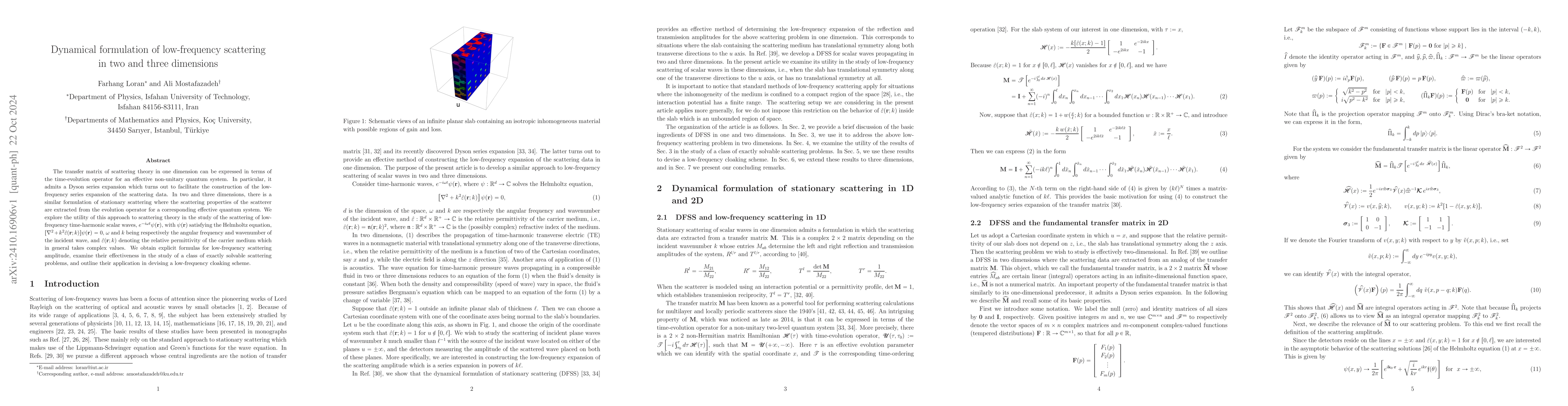 Thumbnail for Dynamical formulation of low-frequency scattering in two and three
  dimensions
