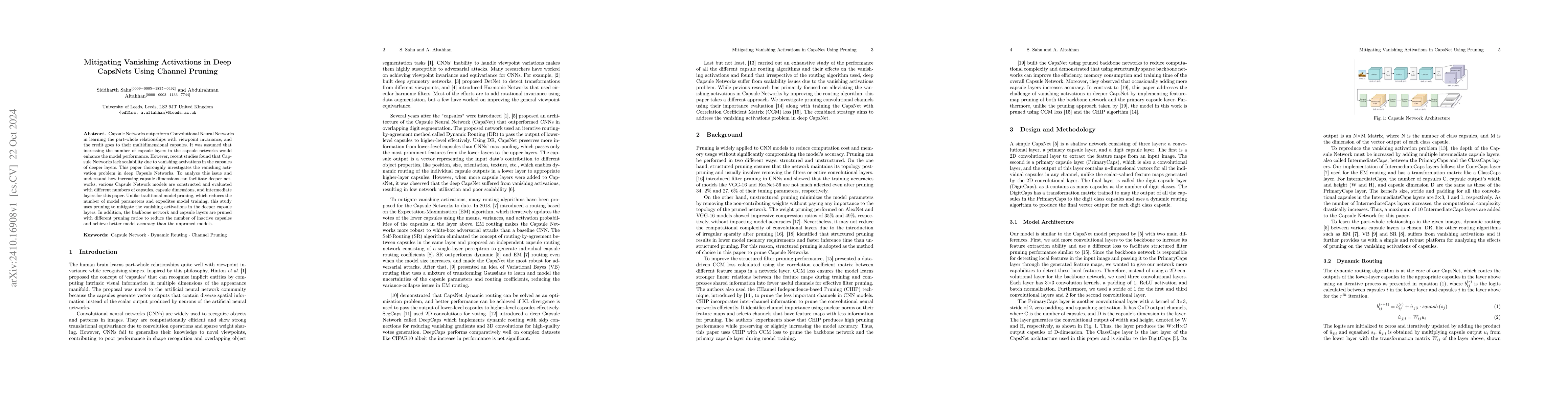 Thumbnail for Mitigating Vanishing Activations in Deep CapsNets Using Channel Pruning