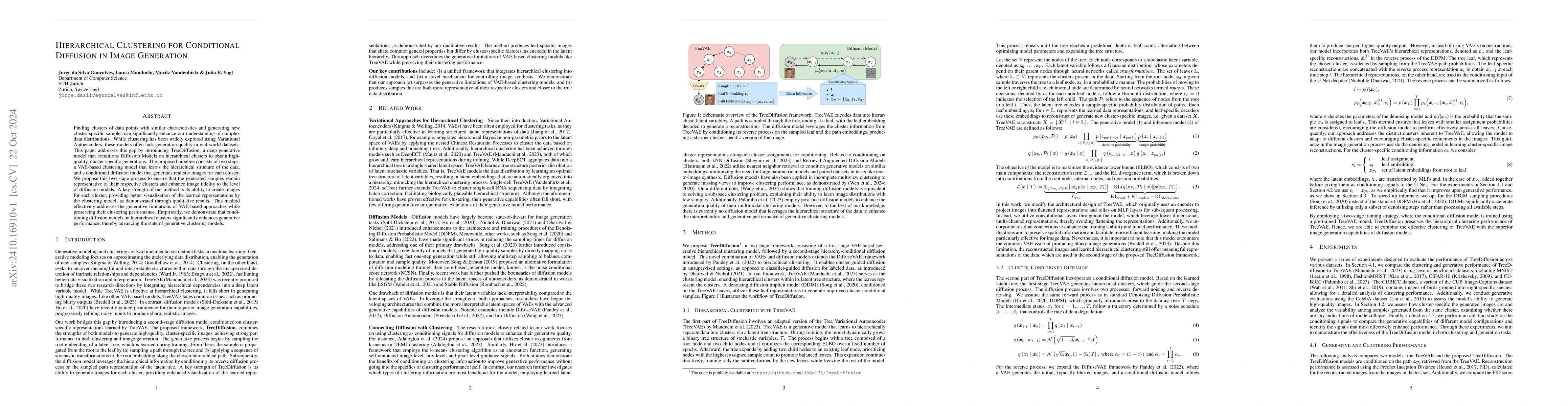Thumbnail for Hierarchical Clustering for Conditional Diffusion in Image Generation
